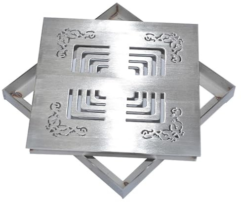 LIKANGLONGJU Rejilla Desague Terraza Cuadrada, Rejilla Desague Jardin con Marco de Acero Inoxidable, Adecuada para Cocina y Exteriores(40x40x3cm/16x16x1.2in)