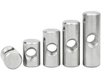 Dadi a barilotto, dado scanalato, 10 pezzi bulloni a barilotto perno a croce con scanalatura for letto o sedia foro orizzontale dado M6 M8 L=11mm-17mm(M4x16x6)