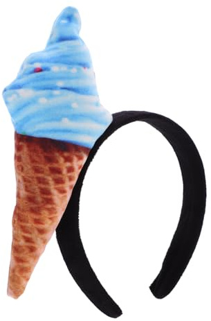Homoyoyo Damen Haarband Eiscreme Stirnband aus Stoff in Blau Vielseitiges und Einfach zu Bedienendes Design Süßer und Eleganter Stil für Styling und Make Up