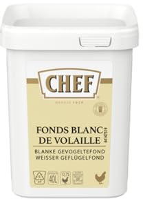 CHEF Fond Blanc de Volaille 800 g | Base Culinaire Professionnelle | Idéal Sauces, Soupes, Ragoûts et Plats mijotés