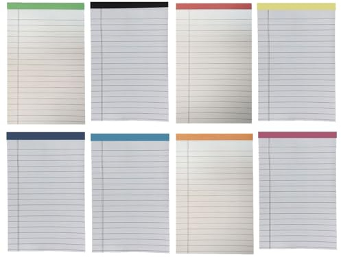 DOITOOL 8er-Pack Notizblöcke im Legal-Format: A6-Schreibblock mit breiten Linien – dickes Papier, kein Durchbluten der Tinte, leere Blöcke im Legal-Format für Zuhause, Büro, Schule und Beruf