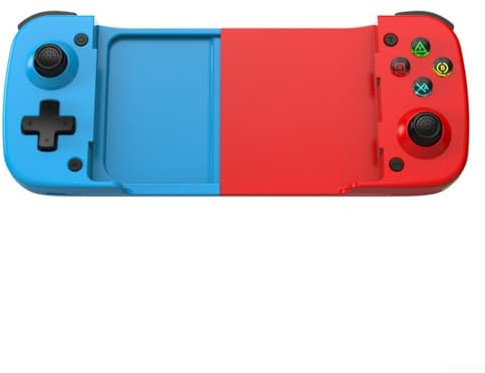Mångsidig töjbar spelkontroll med hall-effekt styrspak, för switch, för PC, för Android och för iOS (röd och blå)