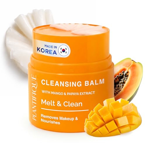 PLANTIFIQUE Korean Cleansing Balm – Hydrating Makeup Remover with Hyaluronic Acid & Ceramides – Oil Based Face Cleanser - Removes Waterproof Makeup & Sunscreen, Balsamo Desmaquillante 1.41 oz / 40g