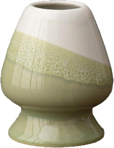 KOAHDE Chasen Halter,Keramikhalter für Bambus-Matcha-Chasen,Matcha Schneebesen Ständer,Besen-Halter für Teezeremonie,Lifestyle Matchabesenhalter, Magische Grün