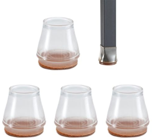 Set di 4 feltrini rotondi per mobili, coprisedie, protezioni per pavimenti in legno duro, in morbido silicone, tappi per gambe per sedie, divani, tavoli, uso domestico e ufficio
