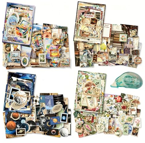 400 Blatt Vintage Scrapbook Papier Kit mit Klebeband DIY Aesthetic -Satz 1