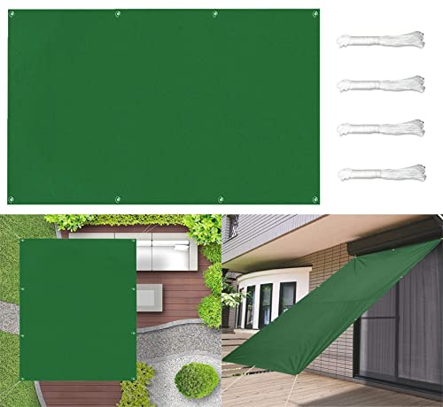 GJZQDKX Vela Parasole Impermeabile da 1,4x4 m con Protezione UV per Patio e Campeggio, Colore Verde Scuro. Include Corde di Tensione. Soluzioni Professionali per l'ombreggiatura Esterna.