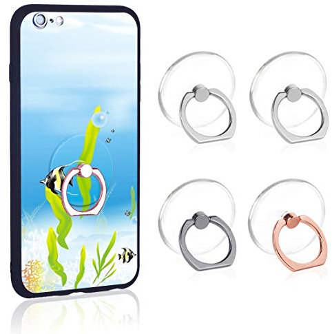 Phone Ring Transparent Cell Phone Ring Holder 360 Degree Rotation 180 Degree Flip Phone Ring Grip Finger Ring Stand Kickstand Compatible Various Mobile Phones or Phone Cases