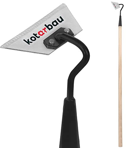 KOTARBAU® Gartenhacke aus Metall 120 mm mit Holzstiel 95 cm Trapezform Gartenhacke mit Stiel Beethacke Pflanzhacke Unkrauthacke mit Stiel Gartenwerkzeug Unkraut Entfernen Gartenpflege
