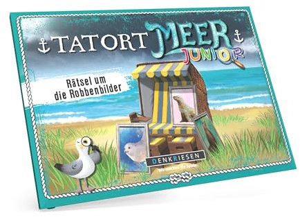 DENKRIESEN - Tatort Meer Junior - Rätsel um die Robbenbilder | Ab 8 Jahren | 1-4 Spieler | Spannendes Krimispiel für Kinder | Detektivspiel | Familienfreundlich | Ideal für Junge Entdecker