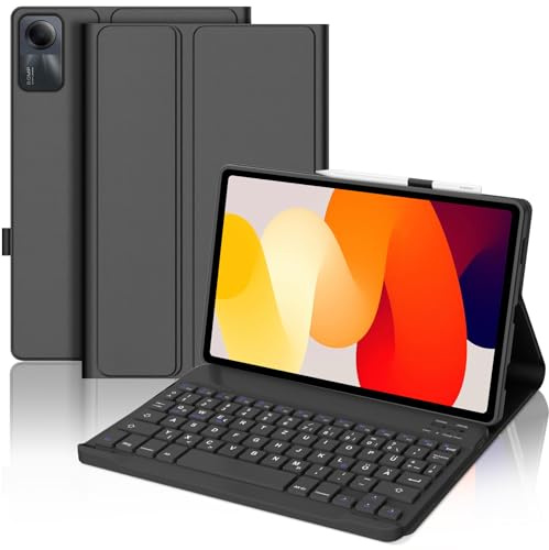 WINCHKING Funda con Teclado para Xiaomi Redmi Pad Se 11 Pulgadas 2023 | Desmontable Magnético Teclado Bluetooth, Funda para Xiaomi Redmi Pad Se 11 con Soporte, QWERTY Español Ñ, Negro