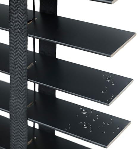 Holz Jalousien für Fenster Innen, Horizontal 50mm lamellen Jalousie Aus Holz 55x130cm 65x160cm 75x130cm 125x130cm 160x160cm Echtholz Wärmedämmung Jalousette mit Zugschnur(Schwarz,75 x 130 cm)