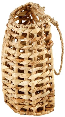 Cestino da parete sospeso, cesto intrecciato sospeso in giacinto d'acqua, parete vintage multiuso di capacità con manico per casa, giardino, fattoria, cestini per l'organizzazione