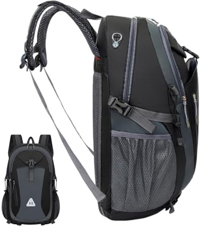 Mochila impermeable genérica | Paquete de viaje impermeable de 35 litros – Equipo de senderismo y viaje, para hombres, mujeres, trekking, montañismo, al aire libre, escalada, Negro , Se référer au