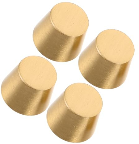SEWOART 4 Stück Messing Möbelbeine 10mm Rund Konisch Tischfußstütze Möbelerhöhung für Servierbrett Schmuckkästchen Regal Metall Sockelfüße Vintage Gold Möbelhöhe Wohnzimmer Büro