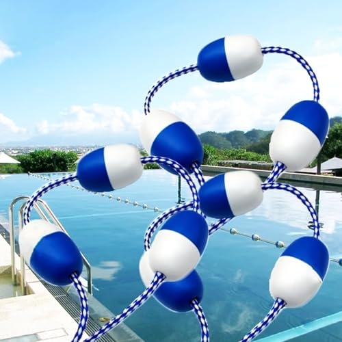Commercial Swimming Pool Lane Divider Rope with Buoy Floats and Hooks for Safety and Easy Installation in 10-30 Ft Pools