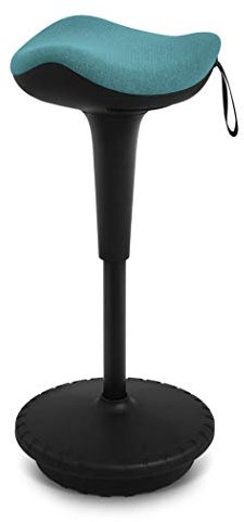 IWMH Ergonomischer Arbeitshocker, Hochverstellbare Stehhilfe, Atmungsaktiver Sitz-Steh-Hocker 360° Drehbar, Ergonomische Stehhocker Büro (Blau)