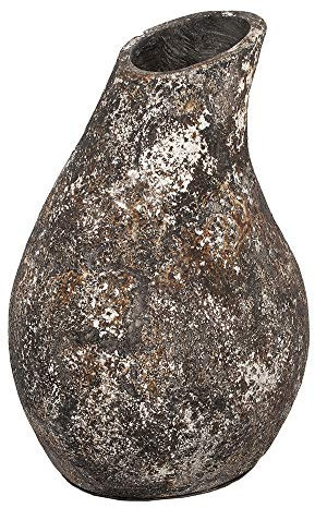 LEBENSwohnART Deko-Vase DASA Antik-Creme-Schwarz ca. H40cm Standvase Bodenvase Terracotta