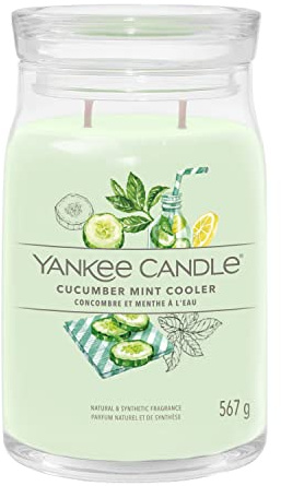 Yankee Candle Signature Duftkerze | Gurke Minzkühler Große Glaskerze mit Doppeldochten | Sojawachsmischung lang brennende Kerze | Perfekte Geschenke für Frauen