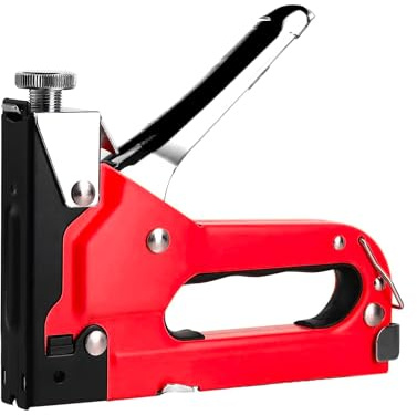 Chiodatrice Manuale con 600 Punti 3in1 Ideale per Bricolage e Professionisti - Puntatrice con Gancio di Sicurezza, Regolazione Rapida della Profondità e Puntine di Ricambio, 23x14x3.5cm