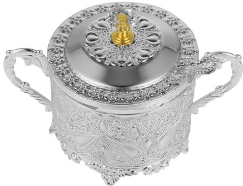PRETYZOOM Azucarero Azucarero Turco Azúcar con Cuchara De Azúcar Y Tapa Condimento Olla Especias Tarro De Vidrio Accesorios De Barra De Contenedor De Azúcar para El Hogar Y La Cocina