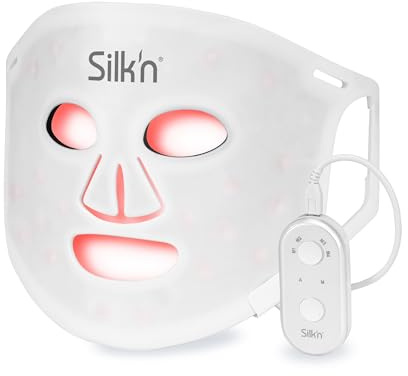 Silk'n Maschera LED viso - LED Face Mask 100-2024 Edition - Maschera per la cura del viso con tecnologia luce LED - senza fili, in silicone - Bianco