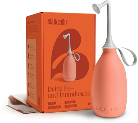 Bidetlity Podusche 3.0 – Nachhaltige Intimdusche & Reisebidet, BPA-frei, ersetzt Feuchttücher, spart Papier, inkl. Reisetasche