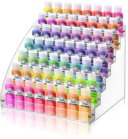 Sibosen Organizzatore di vernice acrilica a 7 strati, 30 x 31 x 24,8 cm, per smalto per unghie, acrilico, artigianato, hobby, miniatura, modello, contenitore per il trucco