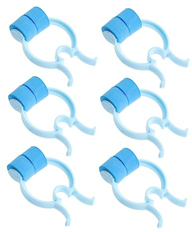 SOPOTUTU 12 piezas Pinzas Nasales para Respiración Clip Nasal Conveniente y Ligero Pom Diseño Antideslizante para Uso Diario y Ejercicio Accesorio para Fijar y Tapar Nariz Color Azul