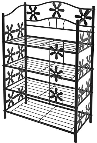 Mendler Regal Metall Bücherregal Schuhregal Standregal Genf - 4 Böden, Höhe 90cm