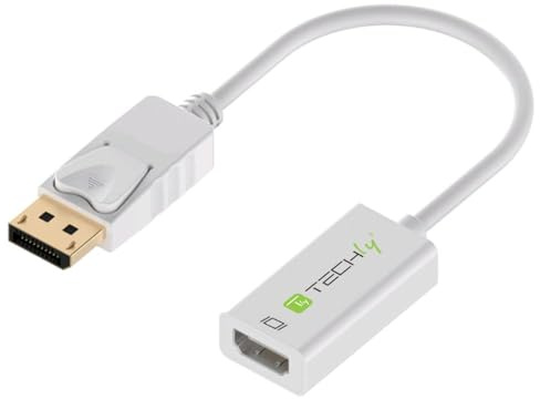 Techly 309814 Adattatore Attivo DisplayPort 1.2 Maschio HDMI Femmina 4K 30Hz 15cm Bianco Bianco