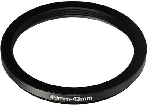 vhbw Anillo Adaptador Step Down de 49 mm a 43 mm para Objetivo de la cámara - Adaptador de Filtro, Metal, Negro