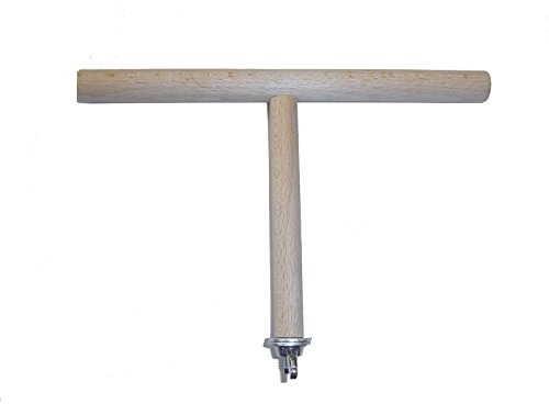 pipano T Sitzstange 20 cm breit, Durchmesser 14 mm, Buche Holz, Anflugstange für Vogelkäfig, Wellensttich, T201014
