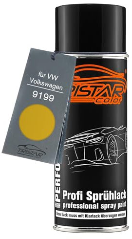 TRISTARcolor Autolack Spraydose für VW/Volkswagen 9199 Curry Yellow/Currygelb Basislack Sprühdose 400ml