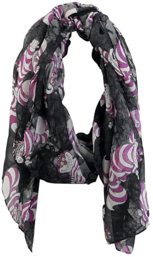 Alice Au Pays Des Merveilles Cheshire Cat Unisexe Écharpe noir/lilas 100% Polyester
