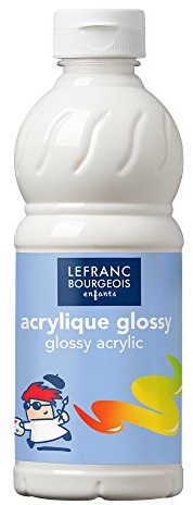 Lefranc & Bourgeois 188150 Glossy barn – akrylfärg, klar att använda, flytande akrylfärg, glänsande och vattentät, perfekt på papper, kartong, trä, gips, metall, plast, 500 ml flaska – glitteröverdrag