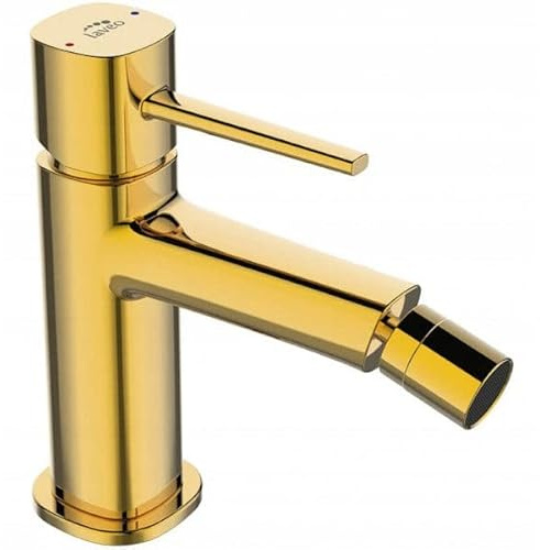 Mitigeur bidet sur poteau avec bouchon doré