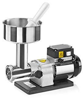 TRE SPADE Tritacarne elettrico TC 8 INOX, 0.40 HP, Taglia 8, Corpo in acciaio inox, Piastra 6 mm, Compatto e robusto, Per cucina, macinati hamburger e salsicce, Made in Italy
