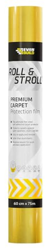 Everbuild Roll & Stroll Premium Carpet Protector – Self-Adhesive – Easy To Roll – Totally Waterproof – Yellow – 600mm x 75m