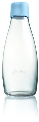 Retap Botella de Agua RETAO 0,5 L Ecológica, Vidrio de borosilicato, Azul Celeste, 0.5 / Medium