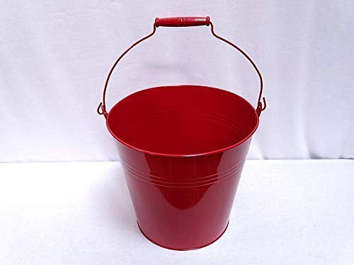 Eimer, Geschenke Eimer, Wassereimer, Rot lackiert 6 Liter Metall