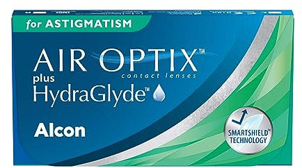 Air Optix plus HydraGlyde for Astigmatism Monatslinsen weich | 6 Stück | BC 8.7 mm | DIA 14.5 mm | CYL -00.75 | ACHSE 180 | -01.50 Dioptrien
