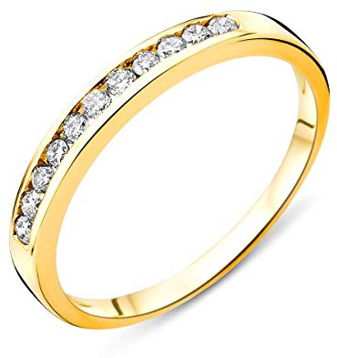 MIORE Ring Damen Gelbgold Diamant Hochzeitsband 14KT (585) mit Diamant Brillanten 0.20 ct (62 (19.7))