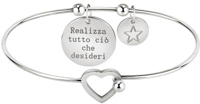 Bluespirit Bracciale da donna, Collezione GOOD VIBES, in Acciaio,Idee regalo - P.31R505000800, Pensiero per Amica, Fidanzata, Moglie, Realizza i tuoi desideri