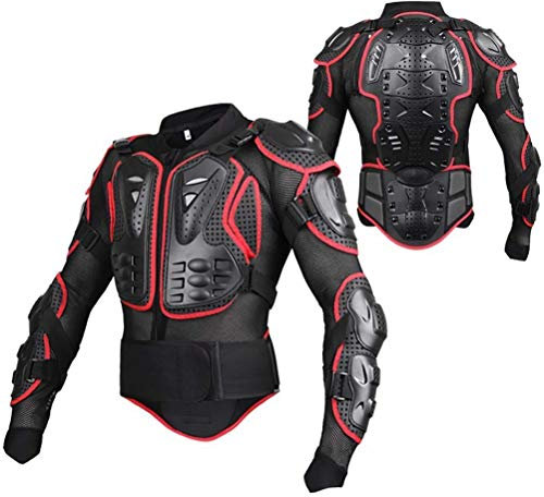 Motorrad Schutz Jacke Pro Motocross ATV Protektorenjacke mit Rückenprotektor Motorradjacke Schutzjacke Full Body Armor Schutzkleidung für Damen und Herren Scooter MTB Enduro