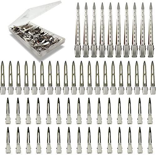 HiJeaton Metal Duckbill Hair Clips for Women Styling Curl Silver Rollers