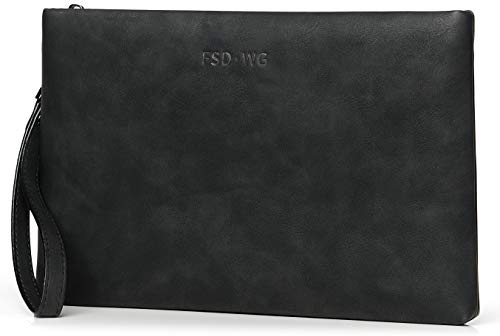 FSD.WG Mens Clutch Bag Man Purse Handbag 12 inches Large Hand Bag Big Clutch Wallet 3 COLOR