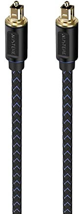 AUSTERE V Series Optical Audio Cable 2.0m Pure Gold Connectors, Precision-Polished Termination for Digital Audio Accuracy, aDesign Precision LinkFit Housing & WovenArmor High-Flex Cable