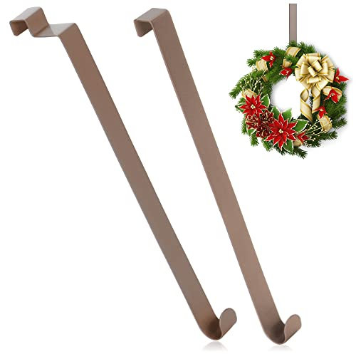 com-four® 2x ganci per porta in acciaio inox - ganci da 26 cm per ghirlande e decorazioni per porte - ganci per porte interne ed esterne - ganci per cappotti da appendere