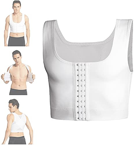OQSM Gynecomastia compresa Reposition Shaper, camisa de compresión delgada para hombre para ocultar la ginecomastia soporte de espalda sin mangas corsé chaleco